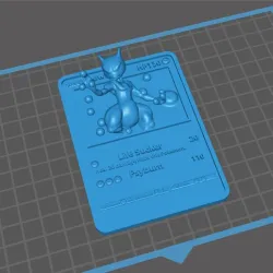 3D Pokemon card mewtwo