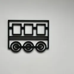 A 300mm  x 300 mm x 10 mm  Geometric Passenger Car Wall Art.