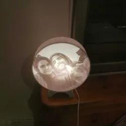 A circle shape base for lithophane lamp