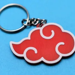 Akatsuki Red Cloud Keychain - Toytaku Prints