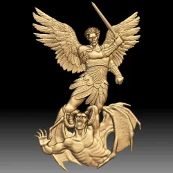 Angel and Demon low bas-relief - inspired by art of Javier Antunez