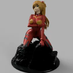 ANIME - ASUKA LANGLEY WITH HER 3 IN 1 PLUGSUIT
