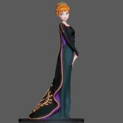 ANNA QUEEN MODEL REFINED DISNEY PRINCESS FROZEN 2 ANIME CHARACTER 3D PRINT STL FILE