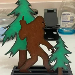 Bigfoot Gives a Sasstastic Salute: A Diorama of the Sasquatch Flipping the Bird!