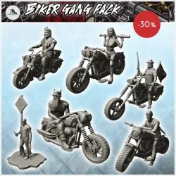 Bikers gang figures pack No. 1 - Gang Modern Apocalypse Outlaw Biker US Bandit Rebel Club