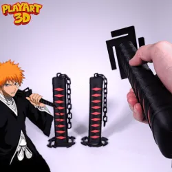 COLLAPSING KATANA - ICHIGO - BLEACH - (PRINT IN PLACE + ASSEMBLY VERSION)