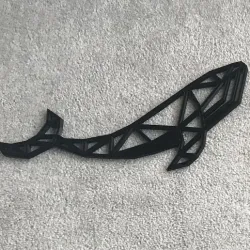 Geometric Blue Whale Wall Art