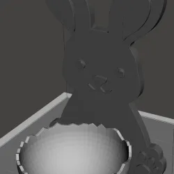 Happy Easter Bunny Stand Egg Cracked - Conejo Felices Pascuas huevo