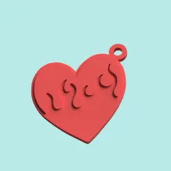 heart on fire keychain