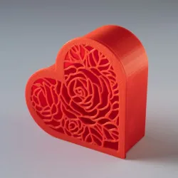 Heart shaped gift box with rose cutout