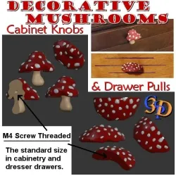 Home Mushroom Decor Kitchen Cabinet Door Knob Dresser Drawer Pull
