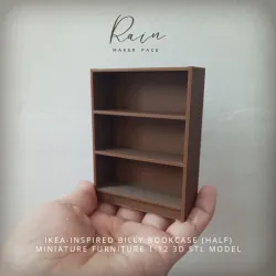 IKEA-INSPIRED BILLY BOOKCASE (Half), IKEA MINIATURE, Miniature Bookcase, Dollhouse Bookshelf