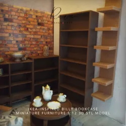 IKEA-INSPIRED BILLY BOOKCASE (Wide), IKEA MINIATURE, Miniature Bookcase, Dollhouse Bookshelf