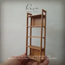 IKEA-Inspired LAIVA Bookcase, Miniature Furniture Bookcase, Dollhouse Furniture BookCase, Book Shelf, Wall Shelf