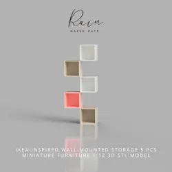 IKEA INSPIRED Wall-mounted storage 5 pcs Miniature Furniture