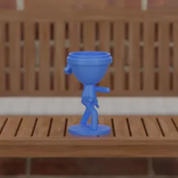 karate fighter desktop flower pot
