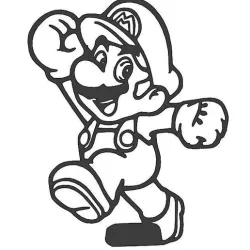 Line art Mario decoration, Wall decoration Mario