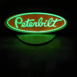logo, peterbilt lamp, peterbilt box, bank