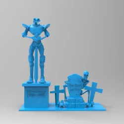 Medievil title diorama Sir Daniel Fortesque statue