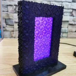 Minecraft portal style phone charging dock with animation