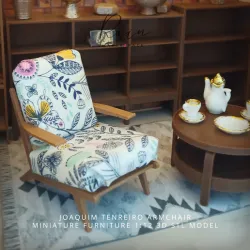 Miniature Armchair, Joaquim Tenreiro Armchair-Inspired, MIniature Chair Furniture, Mini Chair , Dollhouse Chair