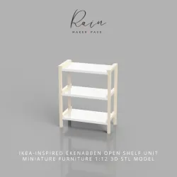 Miniature IKEA INSPIRED EKENABBEN Open shelf unit miniature furniture, Miniature Kitchen Furniture, Dollhouse Furniture