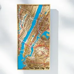 New York City roads layered map for laser cutting