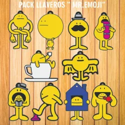 PACK 10 KEY RINGS " MR. EMOJI "