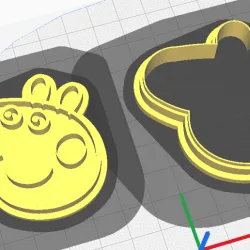 Peppa Pig head cookie cutter & stamp