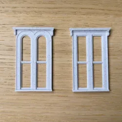 Set of Two Matching Victorian Windows with Corbels