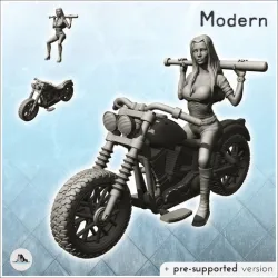 Sexy female biker with baseball bat (6) - Gang Modern Apocalypse Outlaw Biker US Bandit Rebel Club NSFW