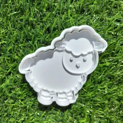 Sheep cookie cutter and stamp