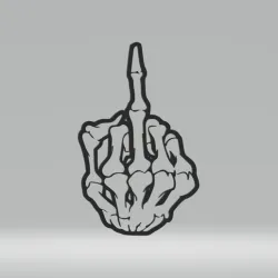 Skeleton Hands Middle Finger 2D-Art Frame