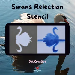 Swans Reflection Stencil