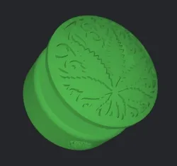 WEED BOX CONTAINER CONTAINER WEED GRINDERKING WEED 3D 100X100X60MM EASY PRINT WITHOUT SUPPORTS