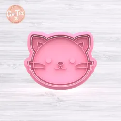 CAT FACE Cutter with Stamp / Cookie Cutter Cat Face