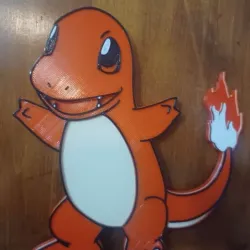 Charmander Color Wall Art in Layers