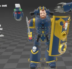 Custom 1/18 Ultramarines Lieutenant 30K