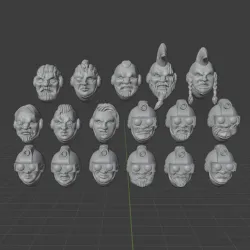 Demiurg Space Dwarves Heads for Heroic Scale Wargaming