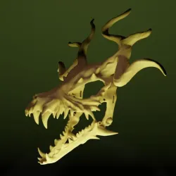 Demonic horned wolf