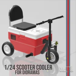 Electric cooler scooter in 1/24th scale for dioramas