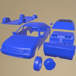 Ford Sierra hatchback 1984 PRINTABLE CAR IN SEPARATE PARTS