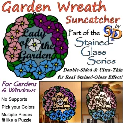 Garden Wreath Suncatcher Hanging Decor for Windows and Outdoor