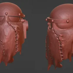 Helmet with Flayed skin mask