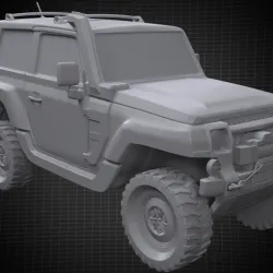 Jeep stl for 3D printing with separated Wheel 3D print model