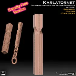 Karlatornet Keychain And Pencil Holder Royalty Free Version