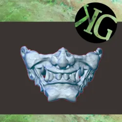 KG CUSTOMS & CREATIONS DRAGON ONI MASK / HALF SAMURAI MASK