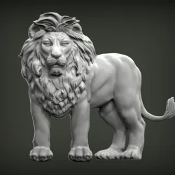 lion bas relief 3D print model