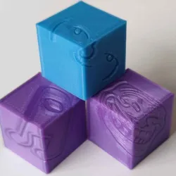 Meme Calibration Cube 20x20mm troll face, amogus, & lenny