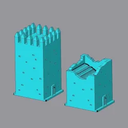Middle east medina wall tower, normale and damaged [6mm,1/285]